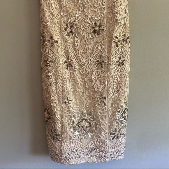 Sue Wong Nocturne Cream Beaded Mini Dress - Perfect Courthouse Wedding Dress - Picture 3 of 8